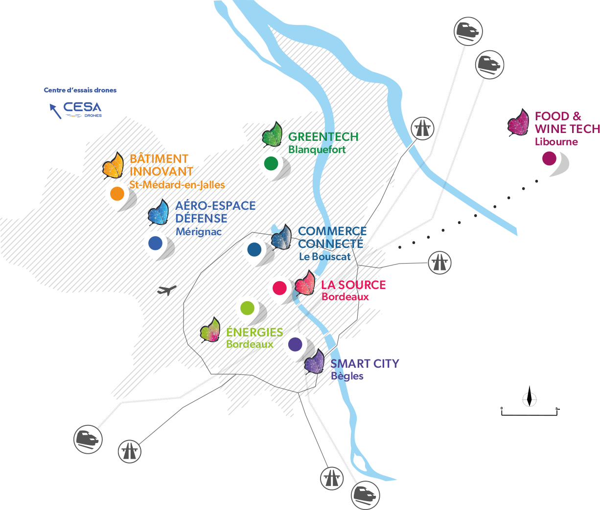 Carte des sites technopolitains Carte des sites technopolitains