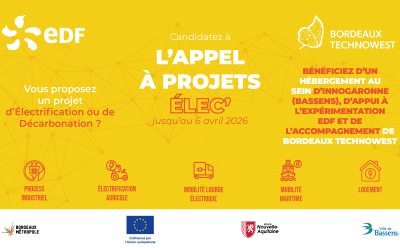 Appel à projets ÉLEC’ – Innogaronne | Bordeaux Technowest x EDF
