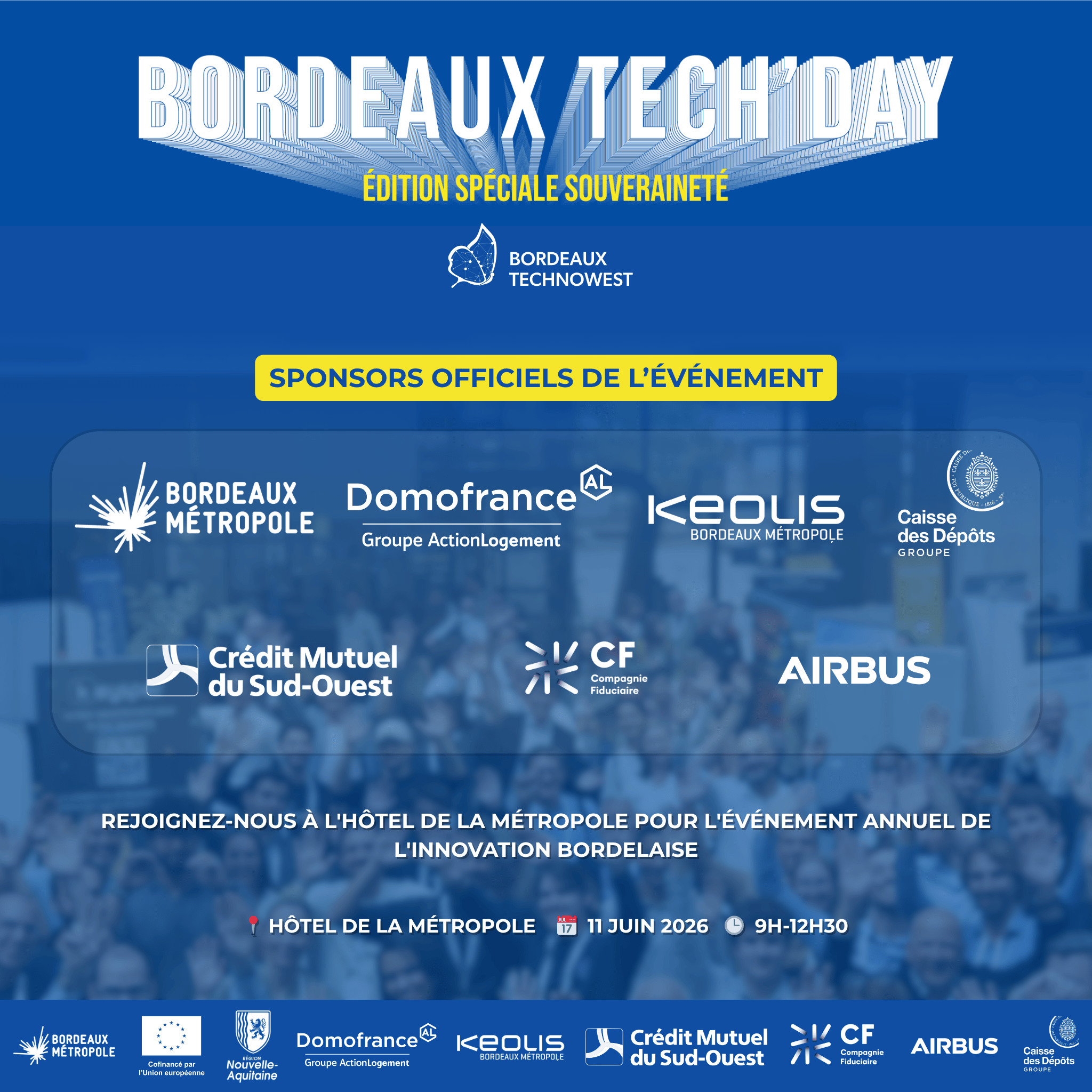 Bordeaux Tech'Day 2026 - Édition Spéciale Souveraineté - Sponsors officiels - 11 juin Hôtel de la Métropole