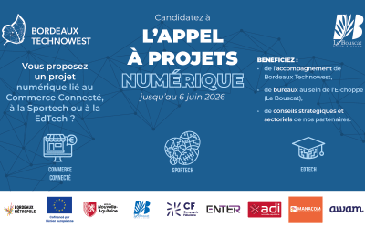Appel à projets Numérique 2026 — Commerce Connecté, Sportech & EdTech | Bordeaux Technowest